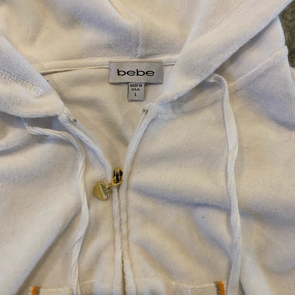 Bebe Cropped short sleeve hoodie Size Large - Picture 2 of 5